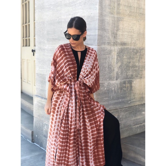 Last 1 ✨SHARA Tie Dye Kimono - Rust - Picture 2 of 8